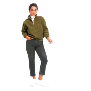 Everlane oversized half zip fleece large